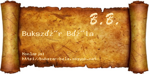 Bukszár Béla névjegykártya