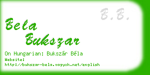 bela bukszar business card