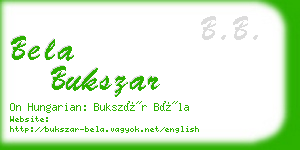 bela bukszar business card